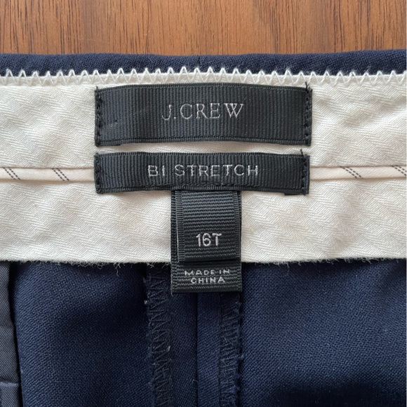 J. Crew Kate Straight Leg Pant in Bi-Stretch in Wool Blend | Navy | Size 16T - Picture 8 of 9